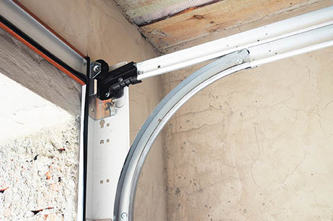 Close up on garage door repair.