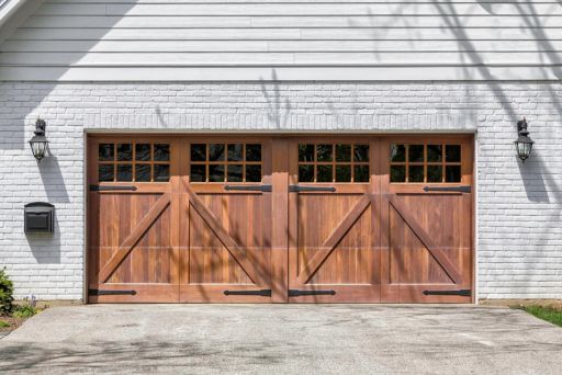 Fiberglass wood overlay carriage house door Fiberglass wood overlay carriage house door